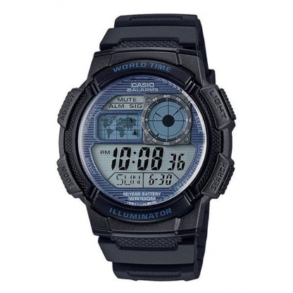 Casio Standard นาฬิกาข้อมือผู้ชาย สายเรซิน รุ่น AE-1000,AE-1000W,AE-1000W-2A2 - สีดำ