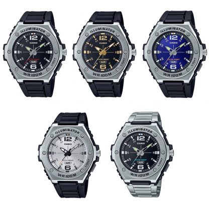 Casio Standard นาฬิกาข้อมือผู้ชาย MWA-100H,MWA-100HD (MWA-100H-1A,MWA-100H-1A2,MWA-100H-2A,MWA-100H-7A,MWA-100HD-1A)